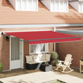 Markise Rot 400 x 300 cm Polyester und Metall