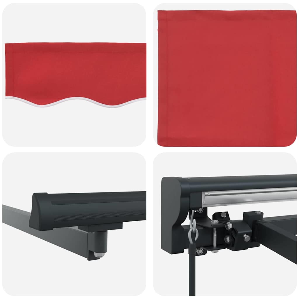 Markisenrahmen Rot 400 x 300 cm Polyester mit PU-Beschichtung