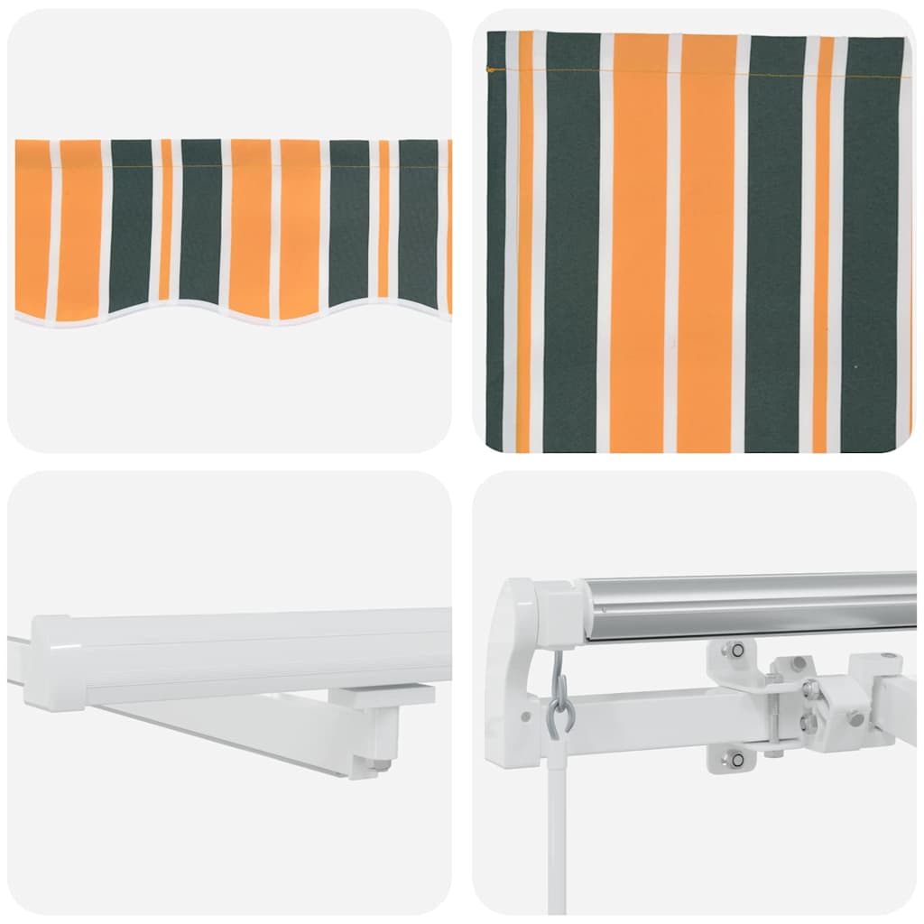 Ausziehbare Markise Grün und Gelb 400 x 300 cm