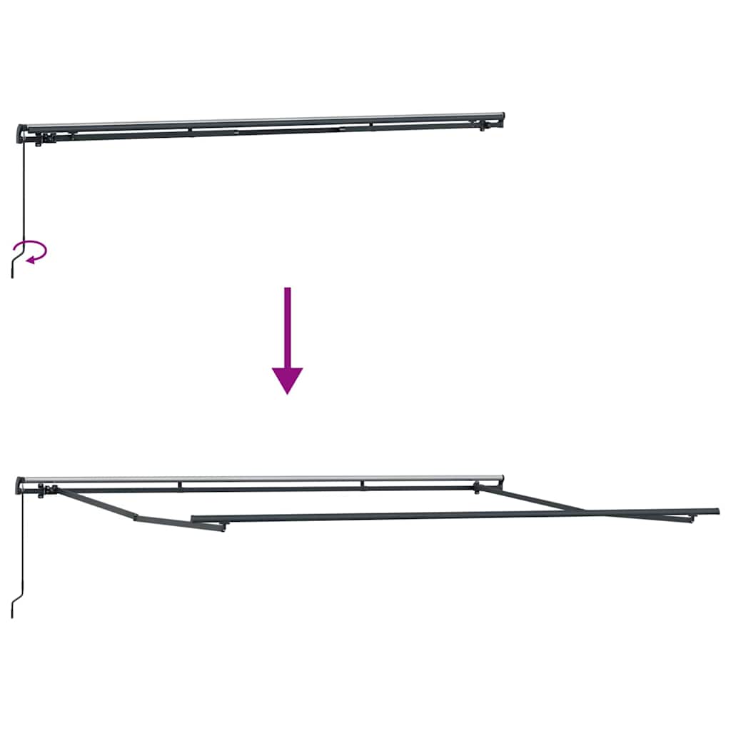 Ausziehbare Markise Orange und Braun 400 x 350 cm
