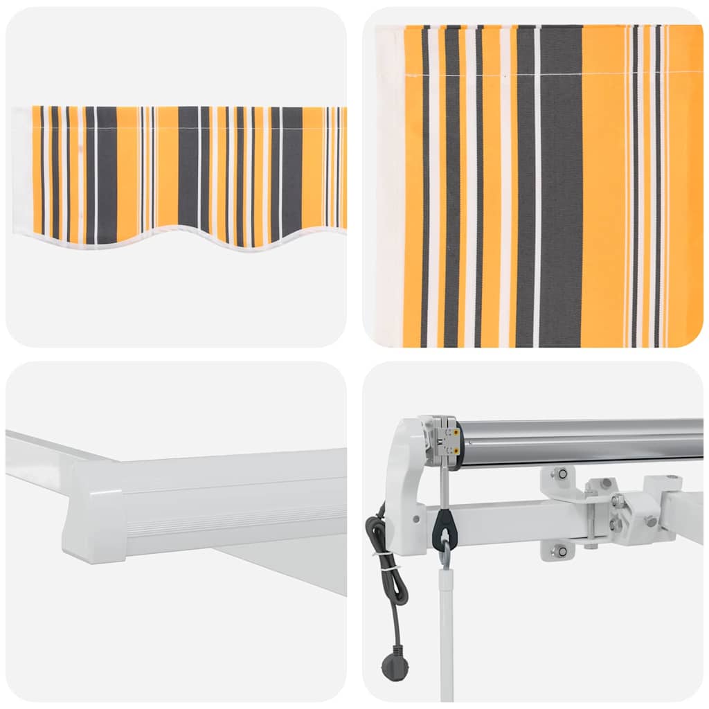 Ausziehbare Markise Mehrfarbig 400 x 350 cm Stoff und Aluminium