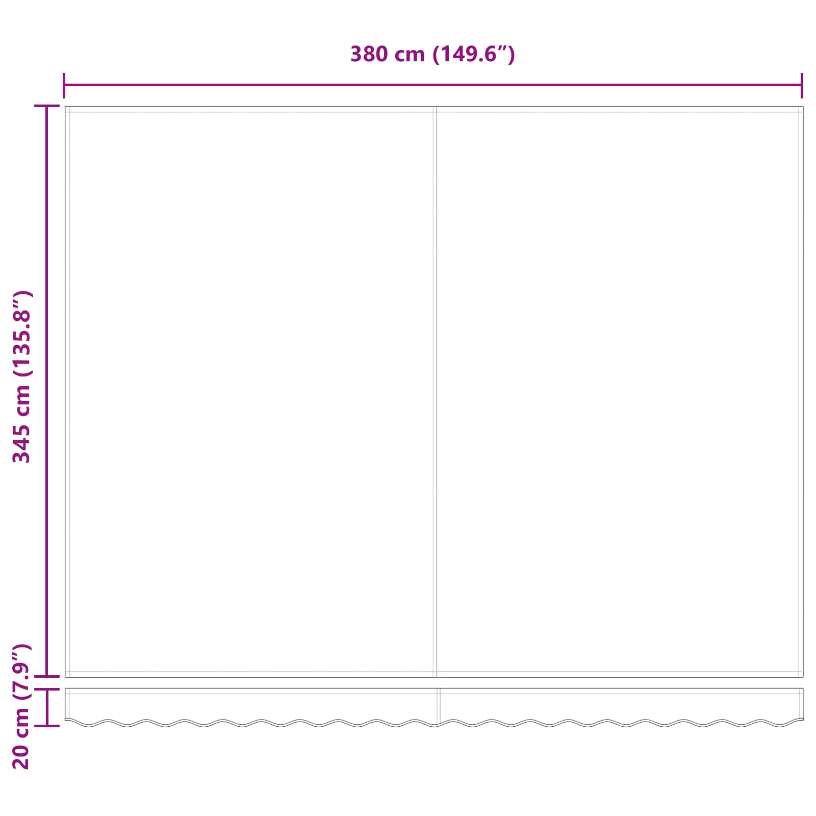 Ausziehbare Markise Beige 400 x 350 cm Polyester und Aluminium