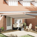 Ausziehbare Markise Beige 400 x 350 cm Stoff und Aluminium