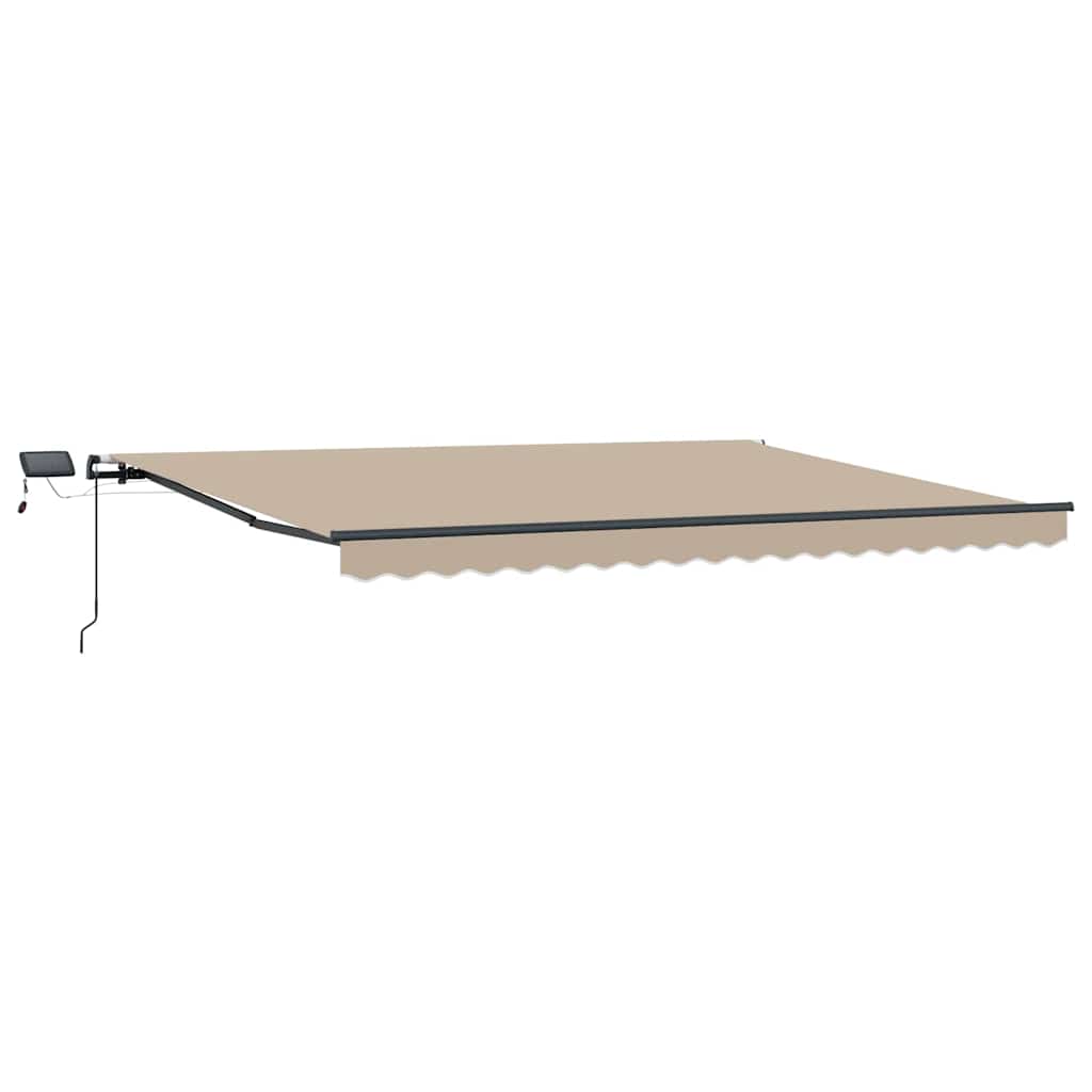 Ausziehbare Markise Beige 400 x 350 cm Stoff und Aluminium