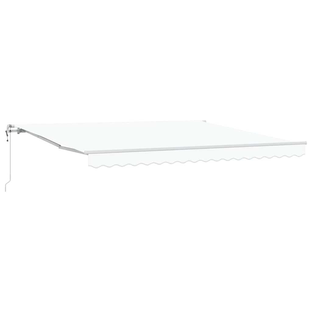 Ausziehbare Markise Weiß 400 x 350 cm Stoff und Aluminium