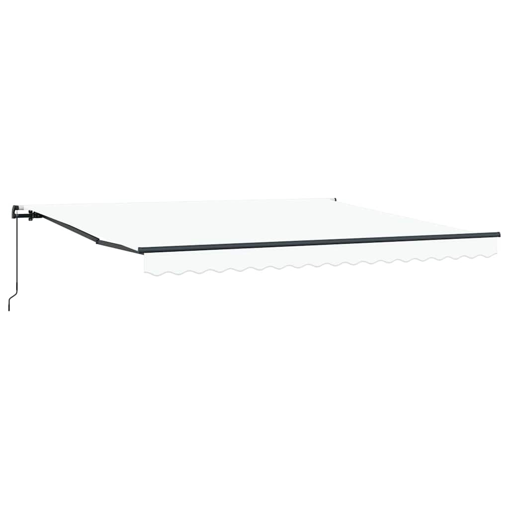 Ausziehbare Markise Weiß 400 x 350 cm Polyester und Aluminium