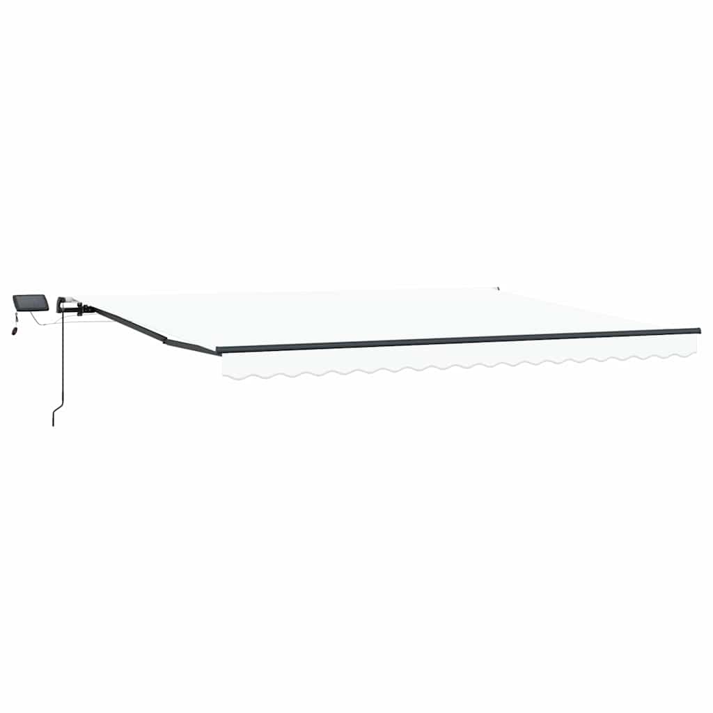 Ausziehbare Markise Weiß 400 x 350 cm Stoff und Aluminium