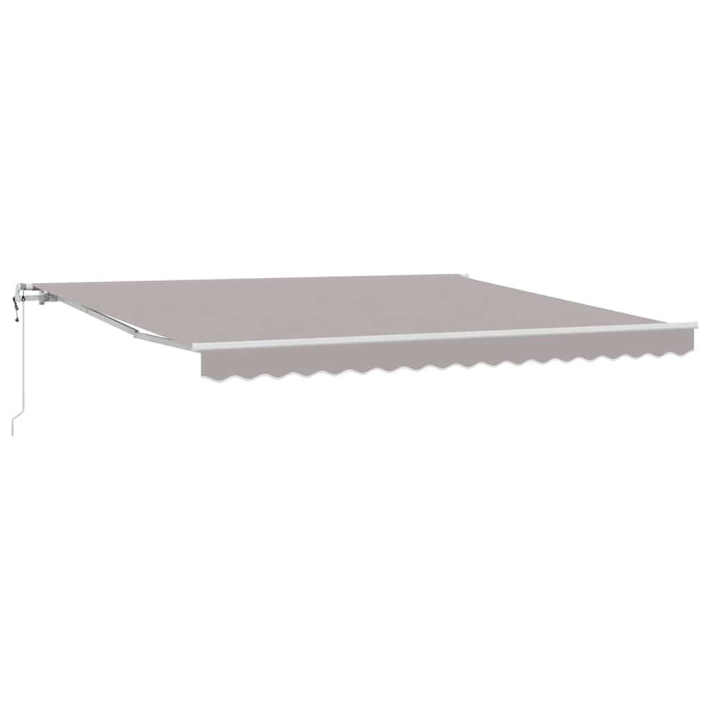 Ausziehbare Markise Hellgrau 400 x 350 cm Stoff und Aluminium