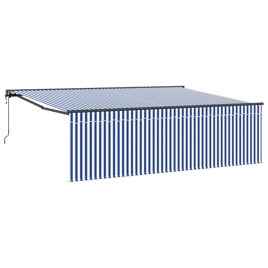 Einziehbare Markise Blau und Weiß 400 x 300 cm