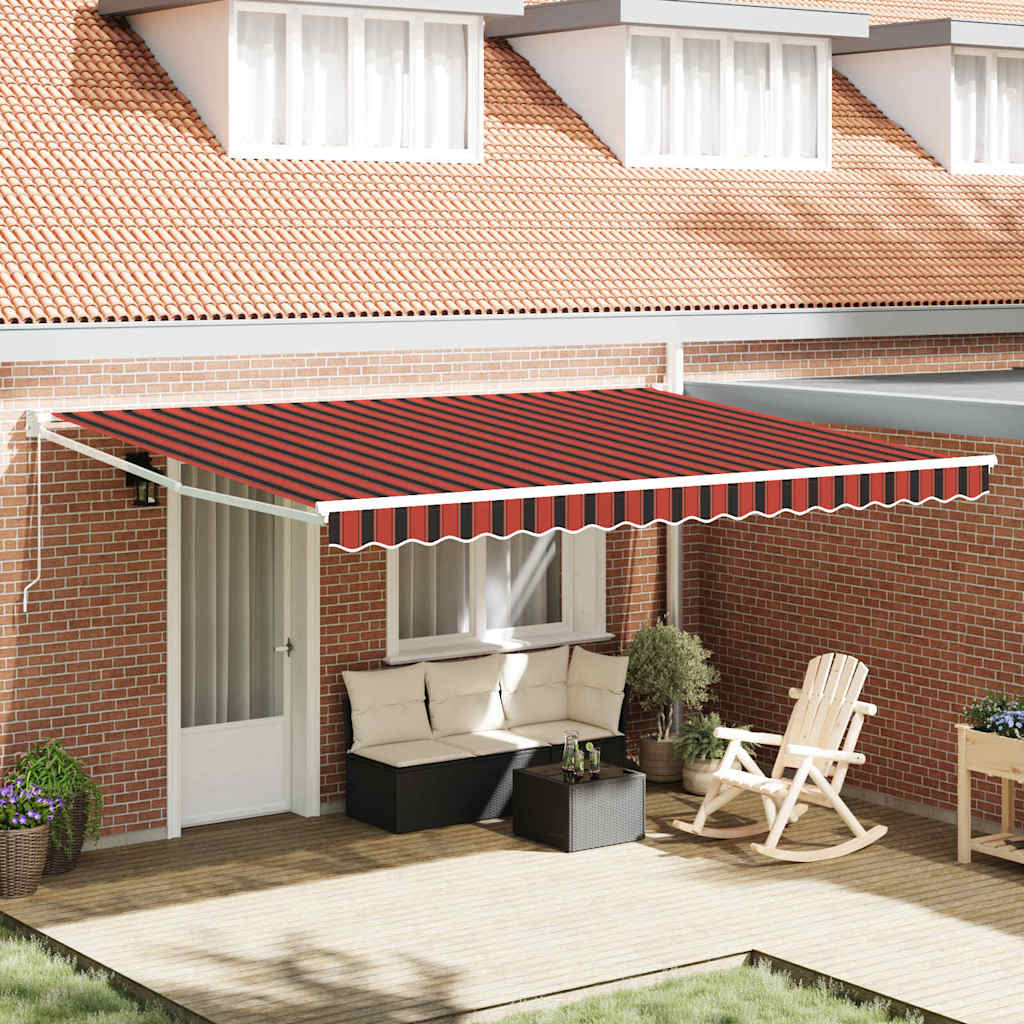 Ausziehbare Markise Orange und Braun 450 x 300 x 165 cm