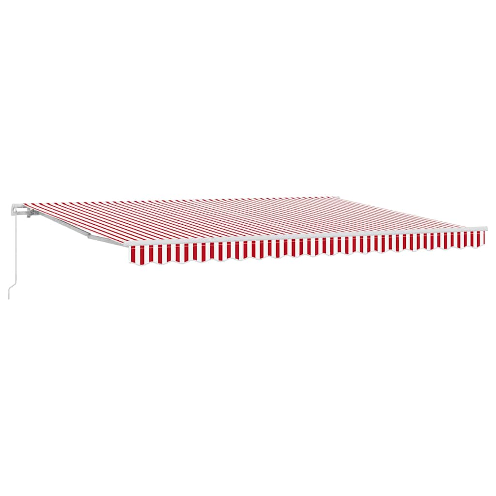 Ausziehbare Markise Rot 450 x 300 cm Polyester und Aluminium