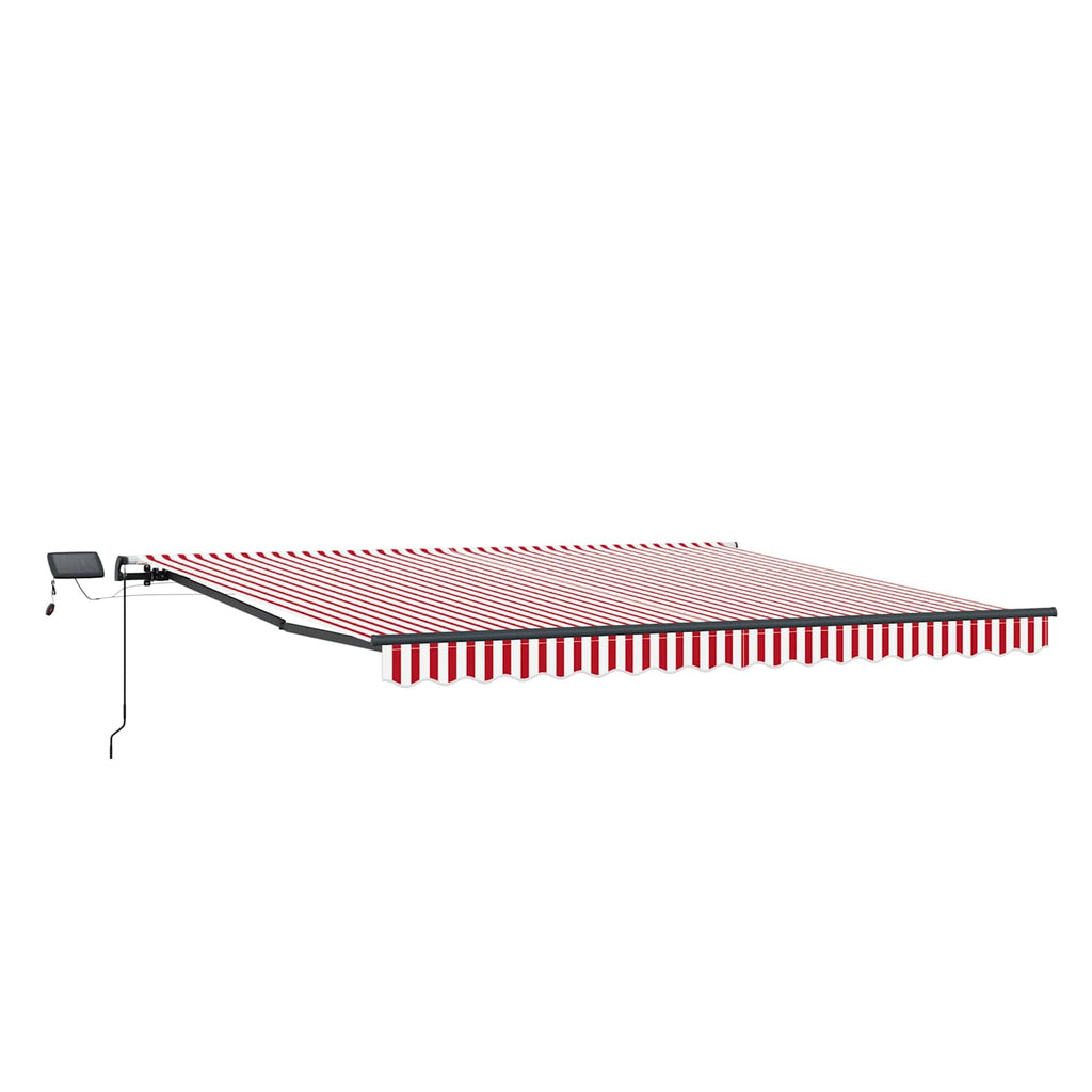 Ausziehbare Markise Rot und Weiß 450 x 300 cm
