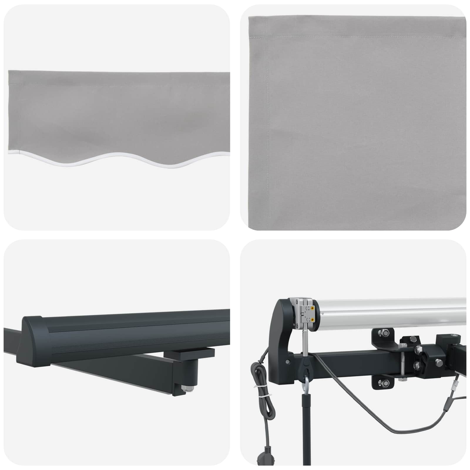 Markisenstoff Hellgrau 450 x 300 cm Polyester