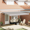 Markise Hellgrau 450 x 300 x 165 cm Polyester und Metall