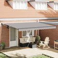 Markise Hellgrau 450 x 300 x 165 cm Polyester und Metall