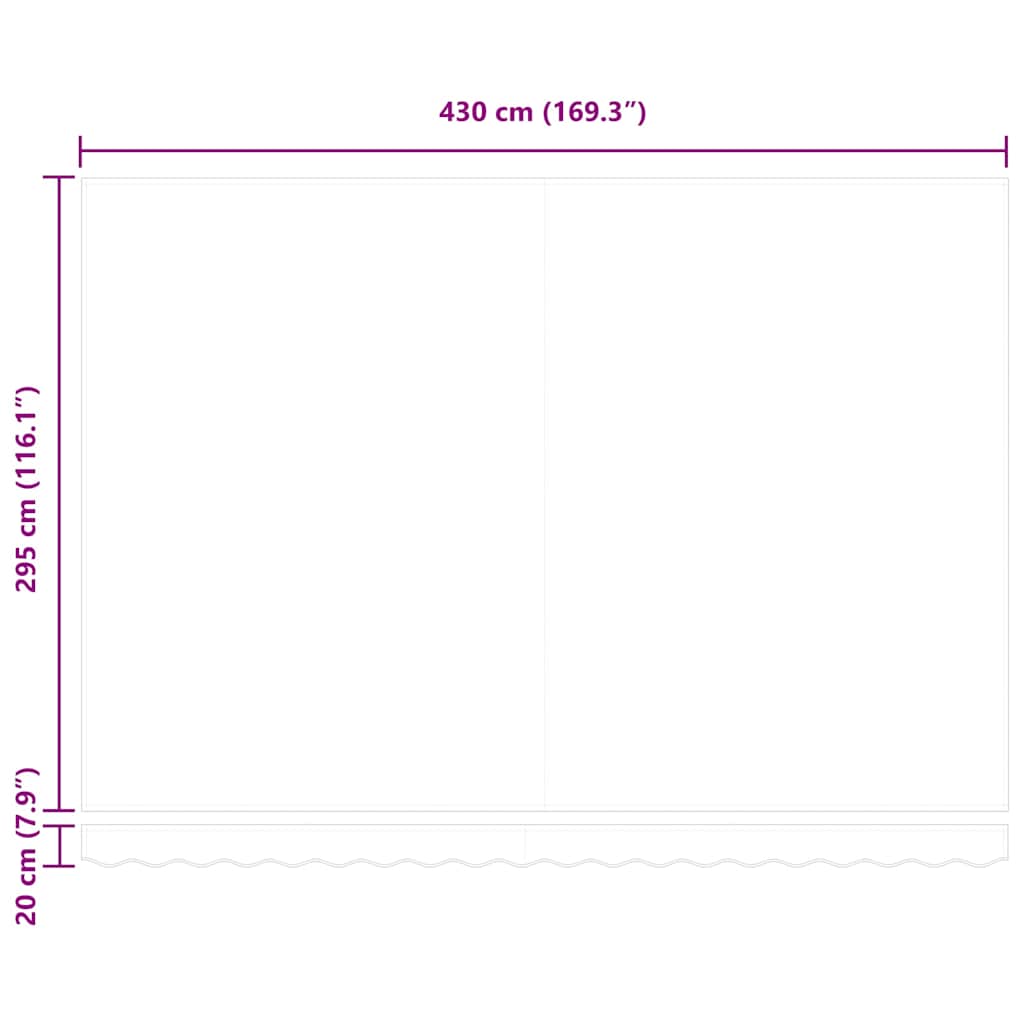 Ausziehbare Markise Grün und Weiß 450 x 300 x 165 cm