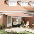 Ausziehbare Markise Mehrfarbig 450 x 350 cm Stoff und Aluminium