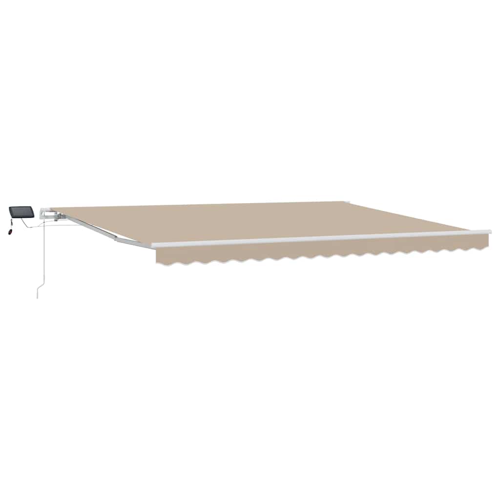 Ausziehbare Markise Beige 450 x 350 cm Stoff und Aluminium