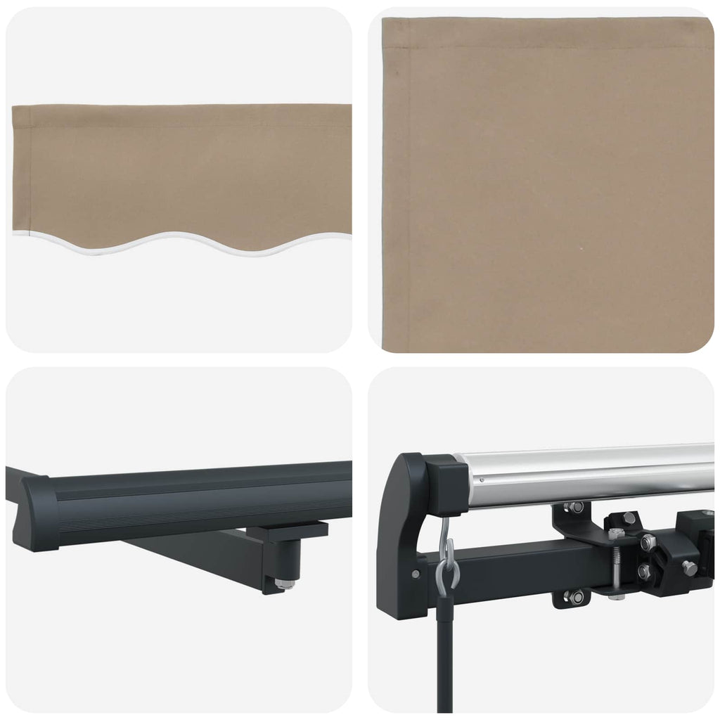 Ausziehbare Markise Beige 450 x 350 cm Polyester und Aluminium