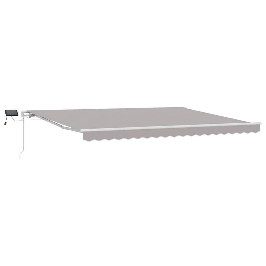 Ausziehbare Markise Hellgrau 450 x 350 cm Stoff und Aluminium