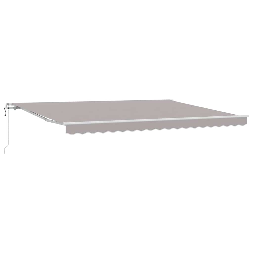 Ausziehbare Markise Hellgrau 450 x 350 cm Stoff und Aluminium