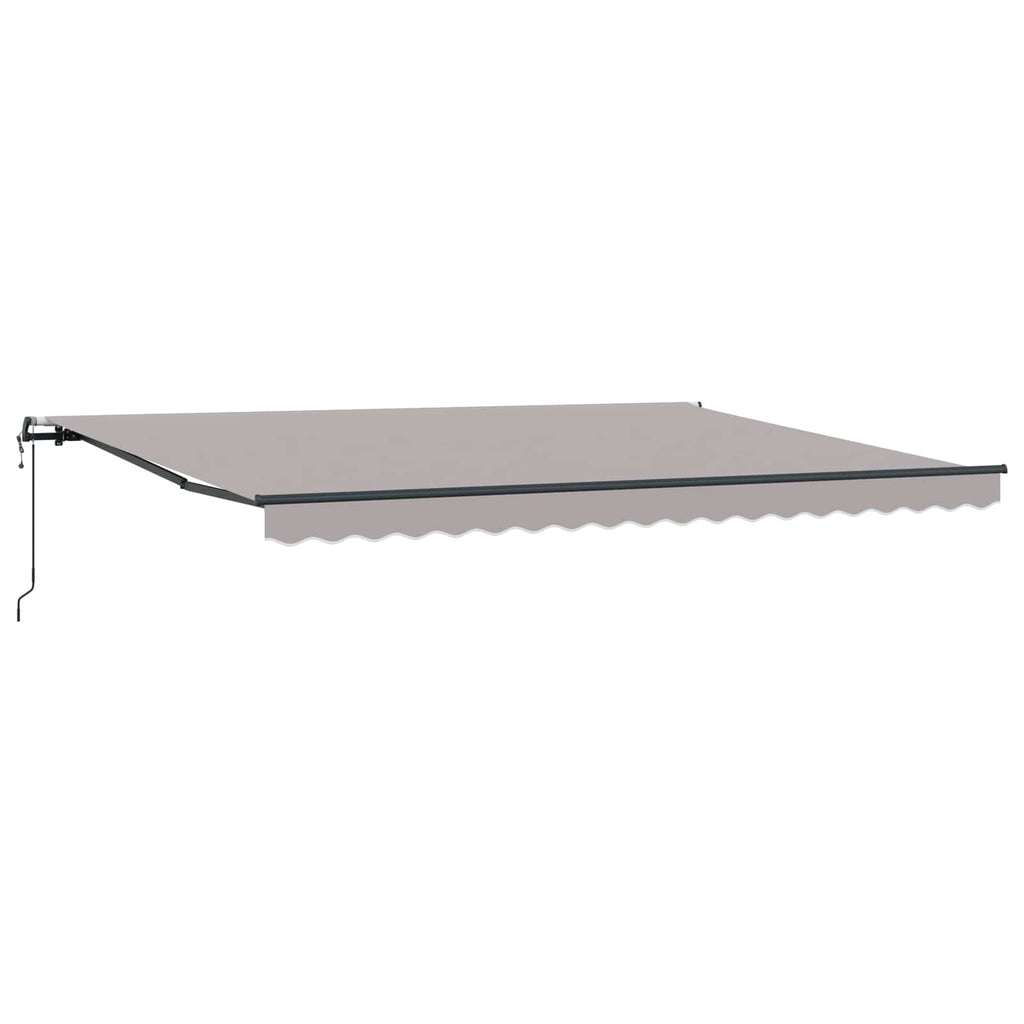 Ausziehbare Markise Hellgrau 450 x 350 cm Stoff und Aluminium