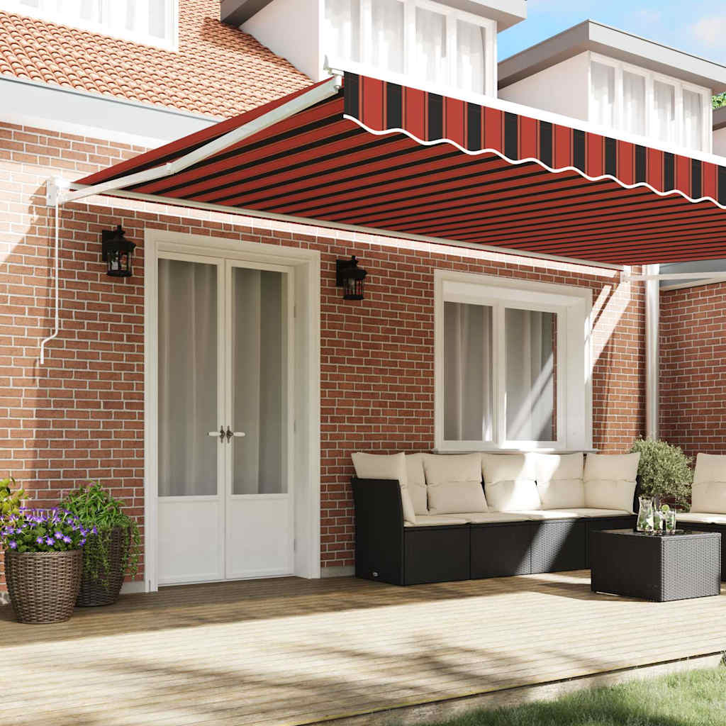 Ausziehbare Markise Orange und Braun 500 x 300 x 165 cm