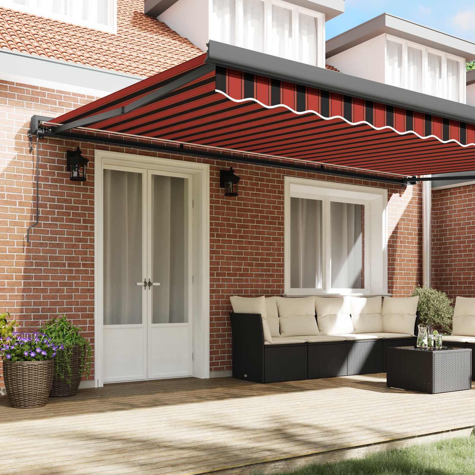 Ausziehbare Markise Orange und Braun 500 x 300 x 165 cm