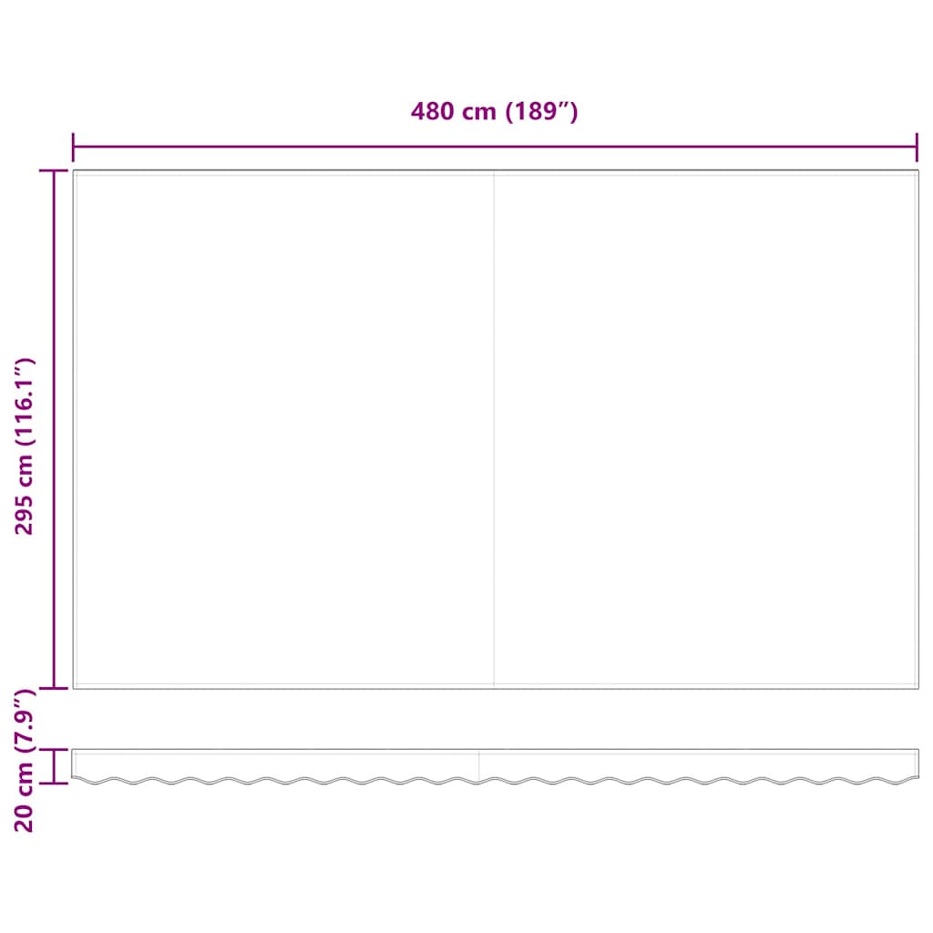 Ausziehbare Markise Gelb und Orange 500 x 300 x 165 cm