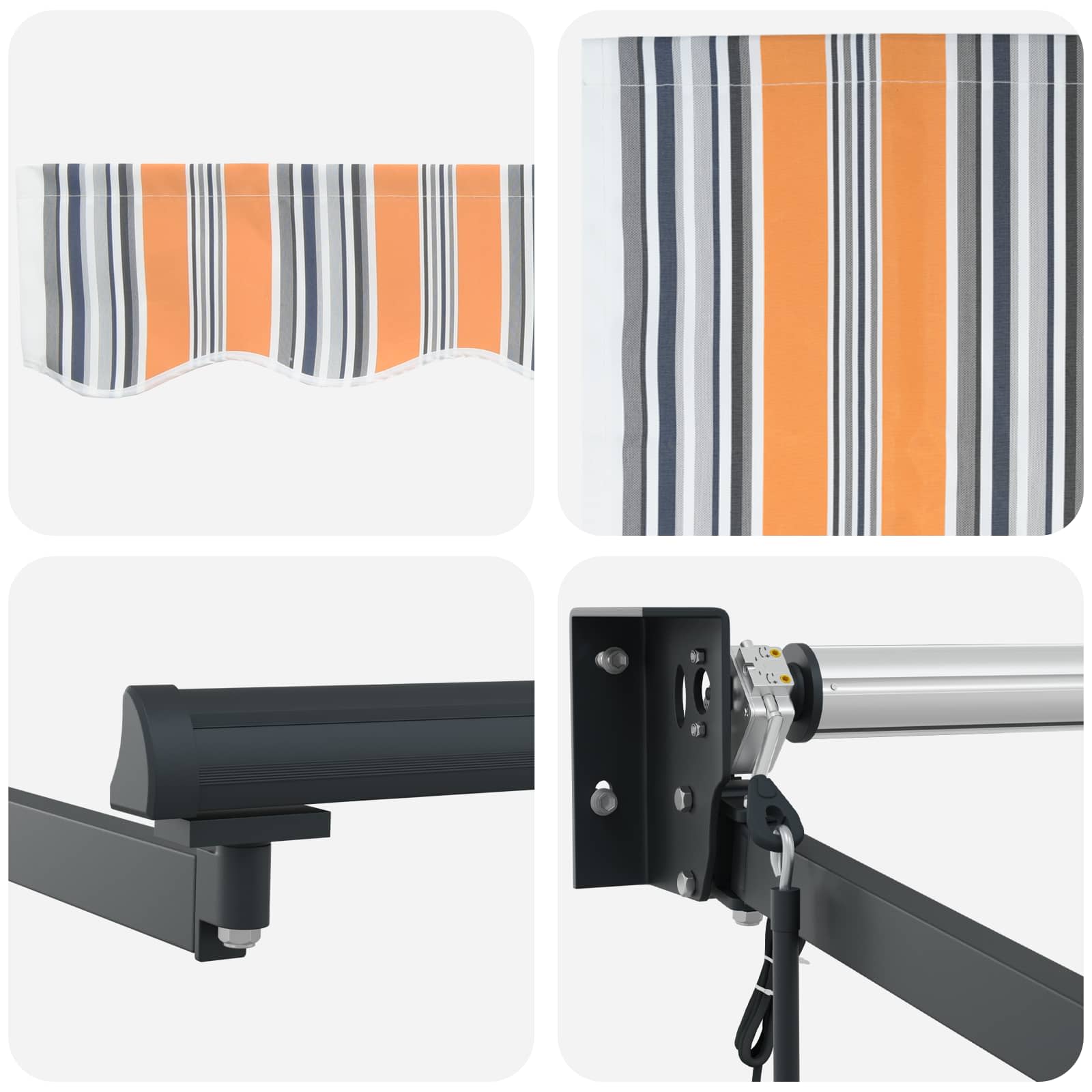 Markise Mehrfarbig 500 x 300 x 165 cm Polyester und Metall