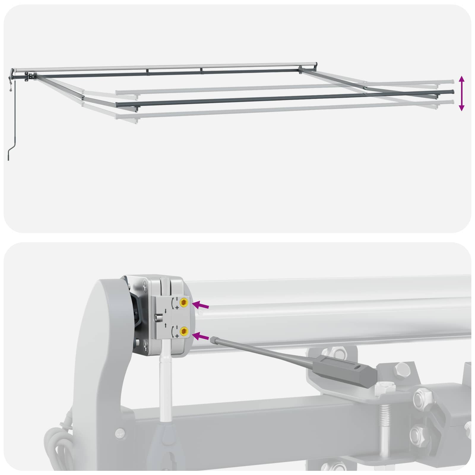 Ausziehbare Markise Beige 500 x 300 cm Stoff und Aluminium