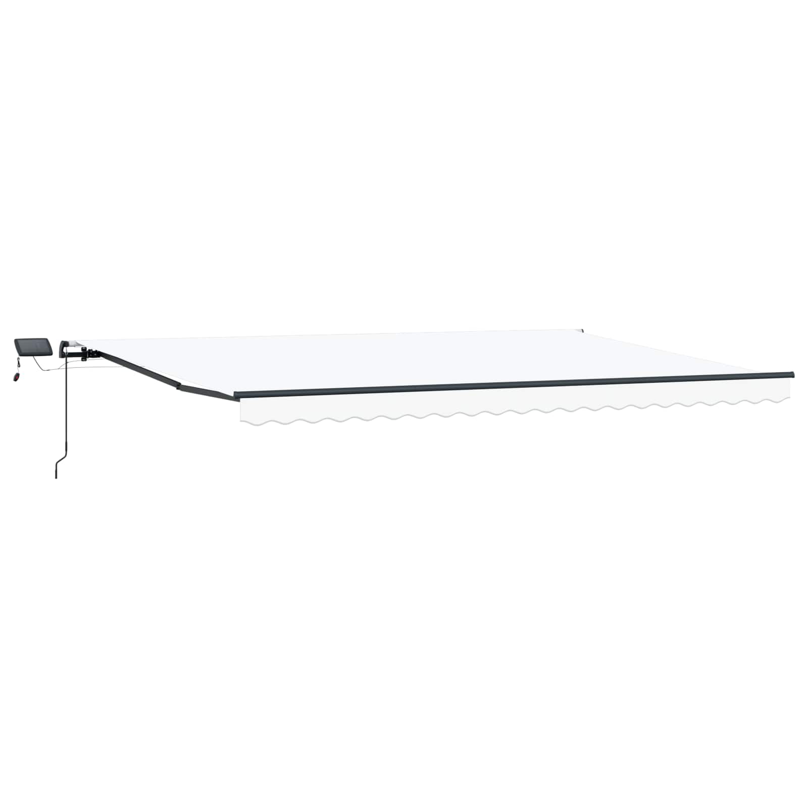 Ausziehbare Markise Weiß 500 x 300 cm Stoff und Aluminium