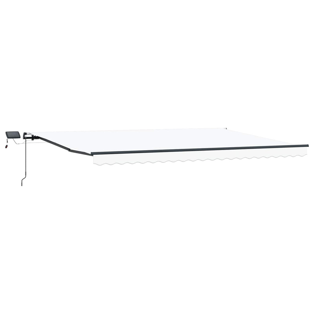 Ausziehbare Markise Weiß 500 x 300 cm Stoff und Aluminium