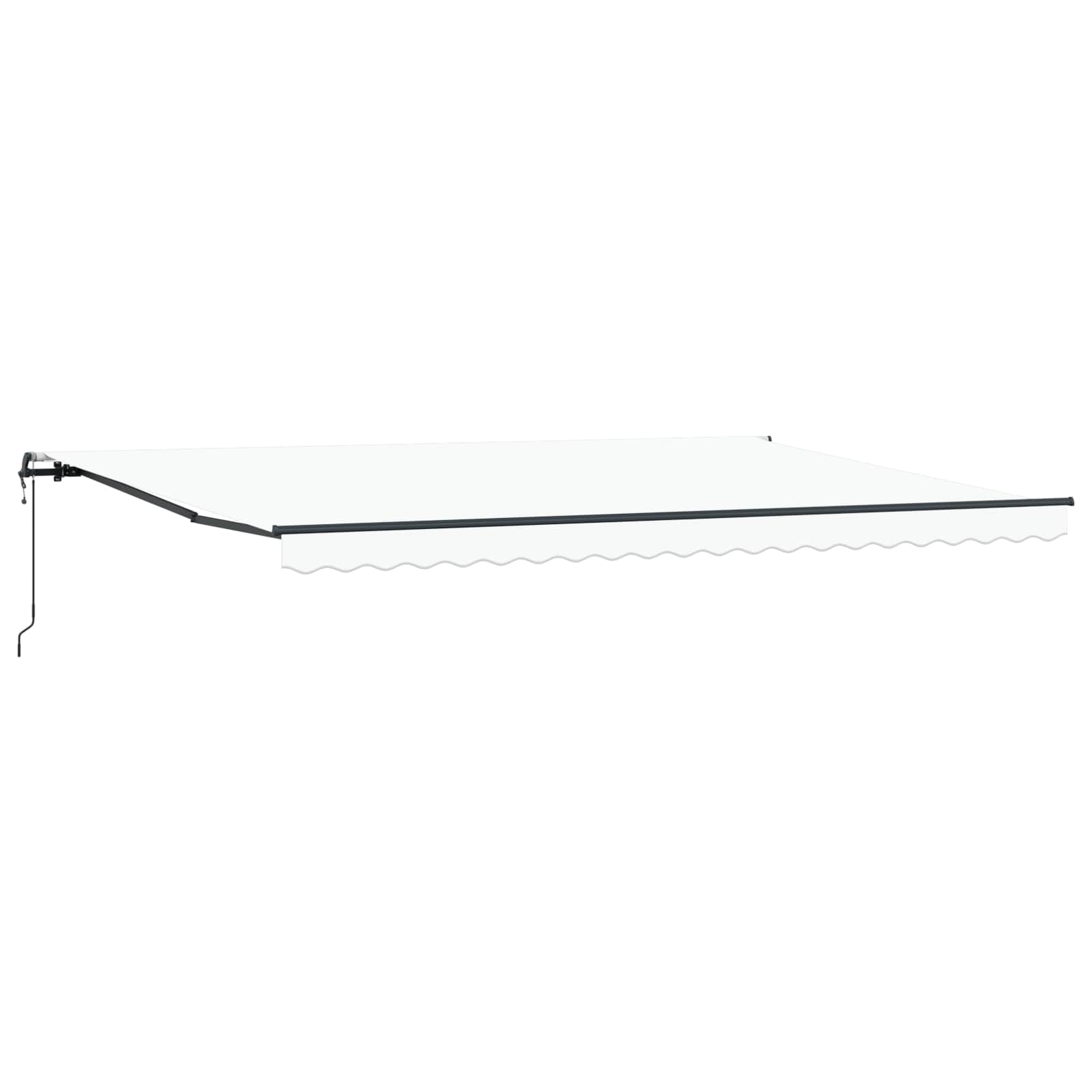 Ausziehbare Markise Weiß 500 x 300 cm Stoff und Aluminium