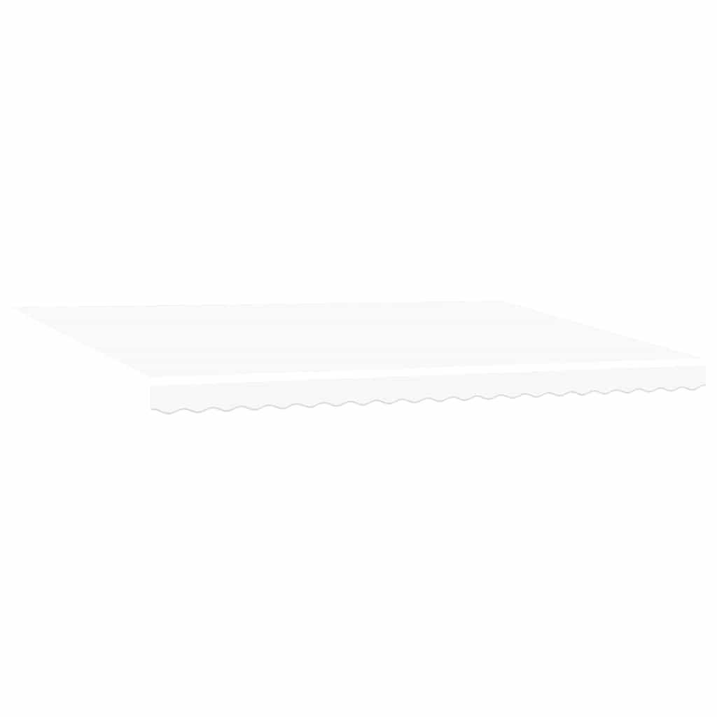 Ausziehbare Markise Weiß 500 x 300 cm Leinen und Aluminium