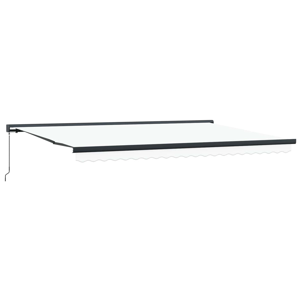Ausziehbare Markise Weiß 500 x 300 cm Leinen und Aluminium