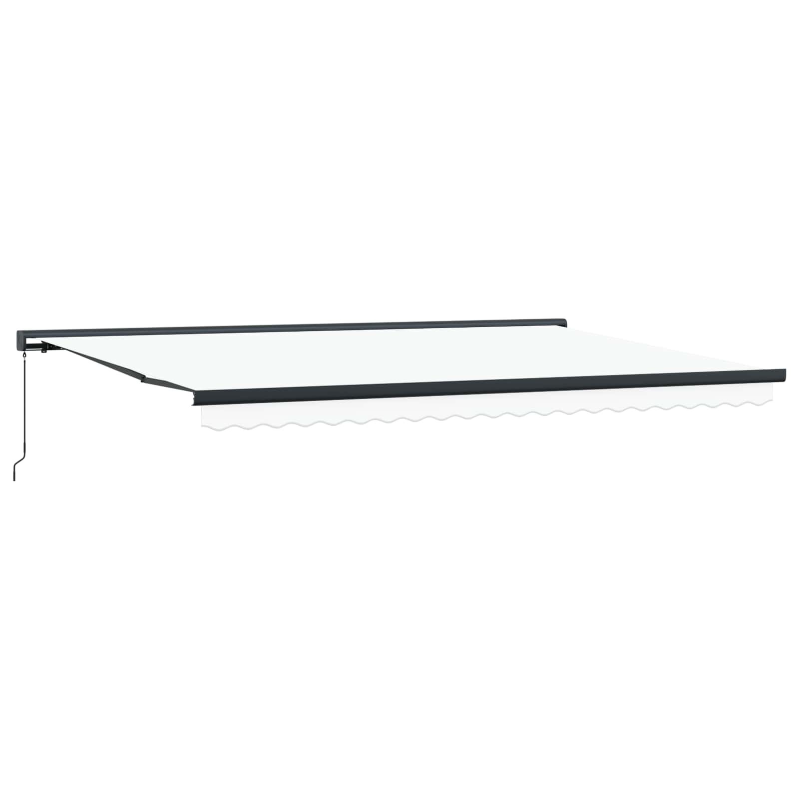 Ausziehbare Markise Weiß 500 x 300 cm Leinen und Aluminium