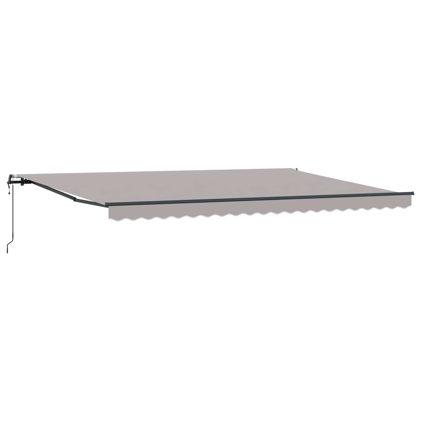 Ausziehbare Markise Hellgrau 500 x 300 cm Stoff und Aluminium