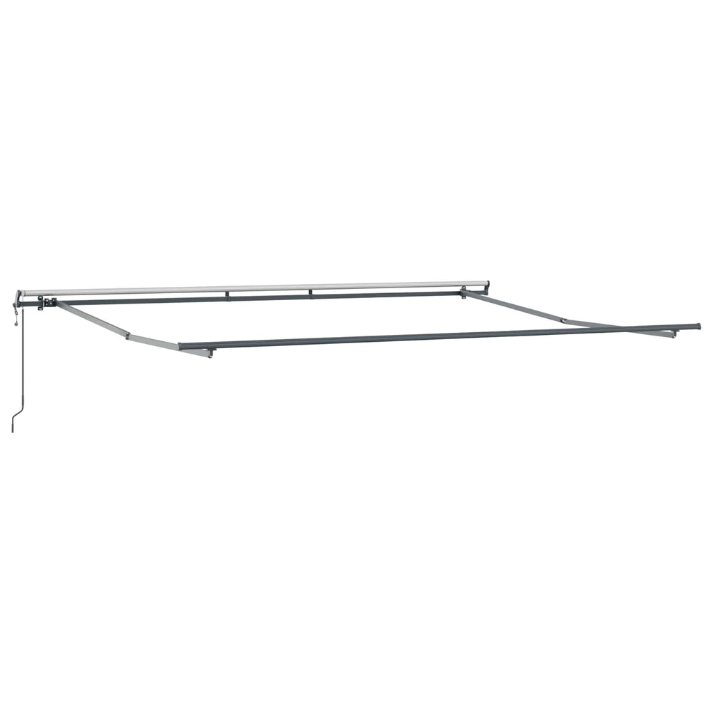 Ausziehbare Markise Hellgrau 500 x 300 cm Stoff und Aluminium