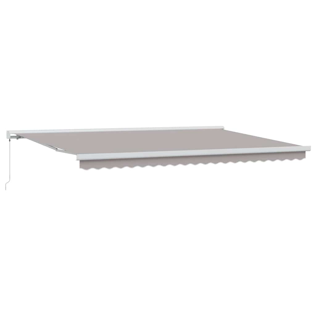 Ausziehbare Markise Hellgrau 500 x 300 cm Leinen und Aluminium