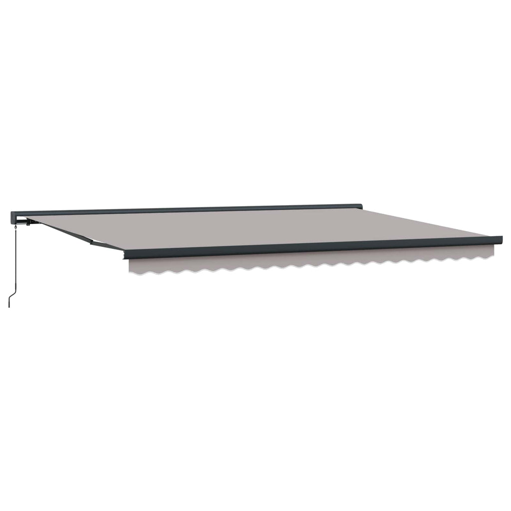 Ausziehbare Markise Hellgrau 500 x 300 cm Leinen und Aluminium