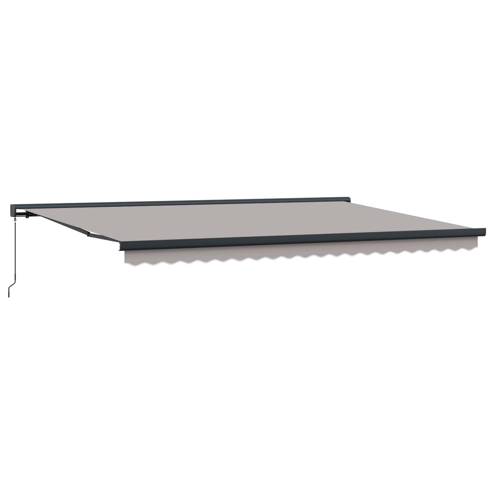 Ausziehbare Markise Hellgrau 500 x 300 cm Leinen und Aluminium