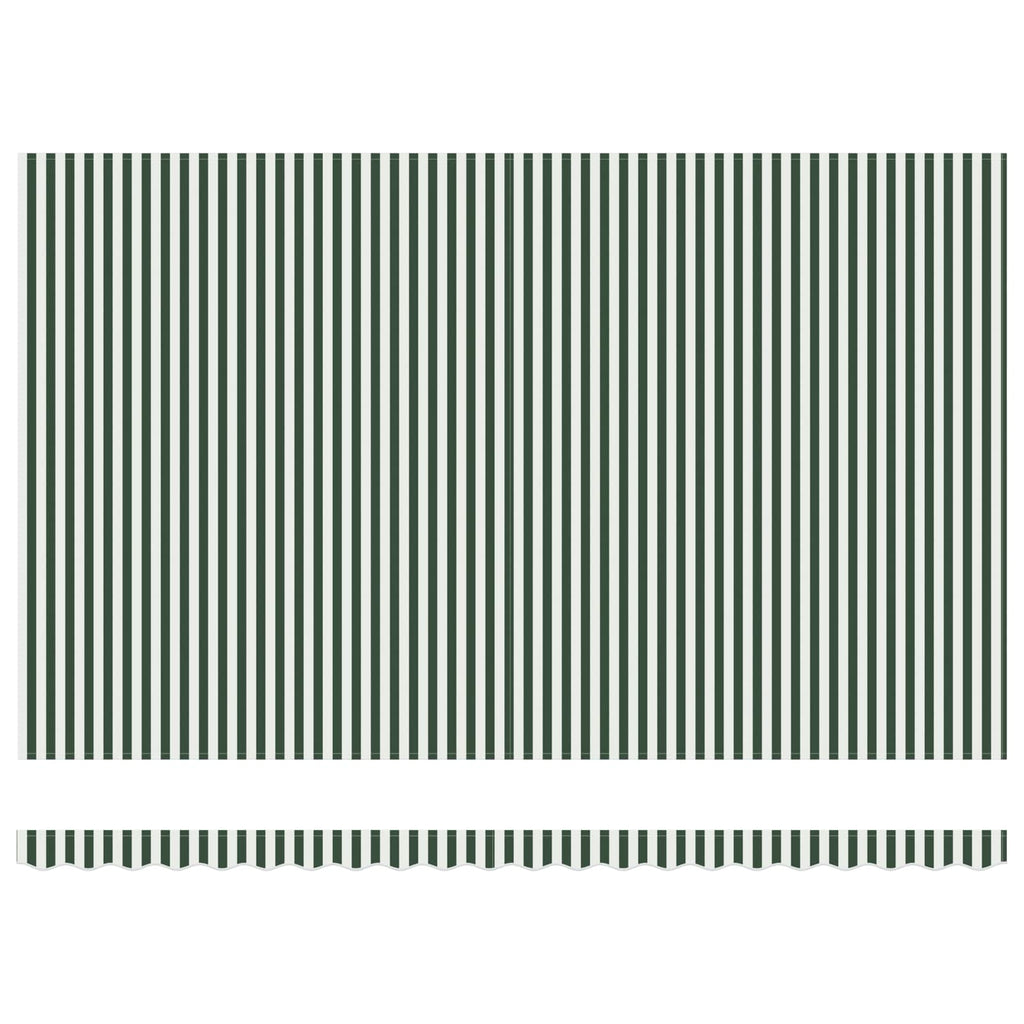 Ausziehbare Markise Grün und Weiß 500 x 300 x 165 cm