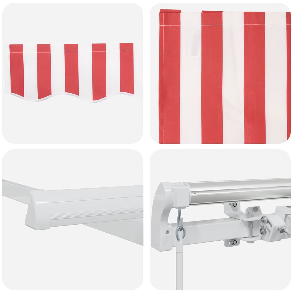 Ausziehbare Markise Rot und Weiß 500 x 350 cm
