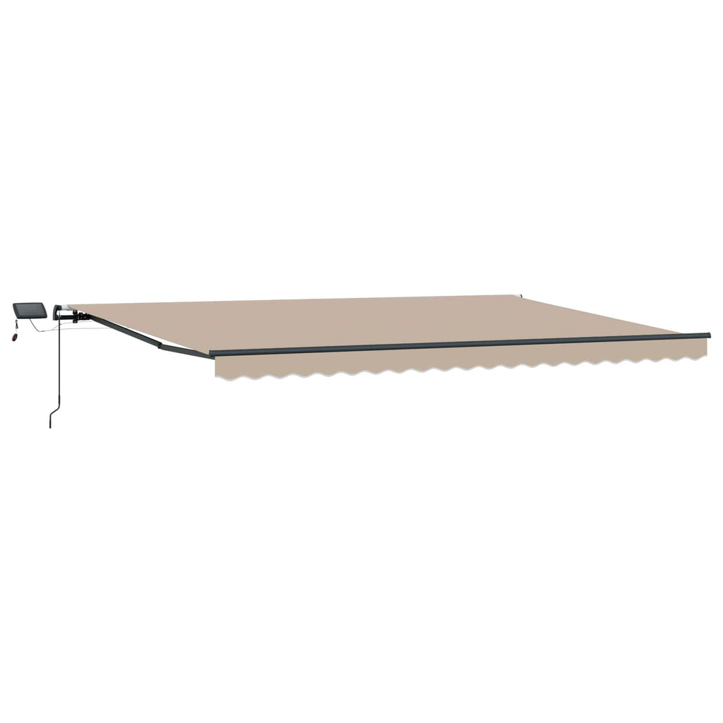 Ausziehbare Markise Beige 500 x 350 cm Stoff und Aluminium