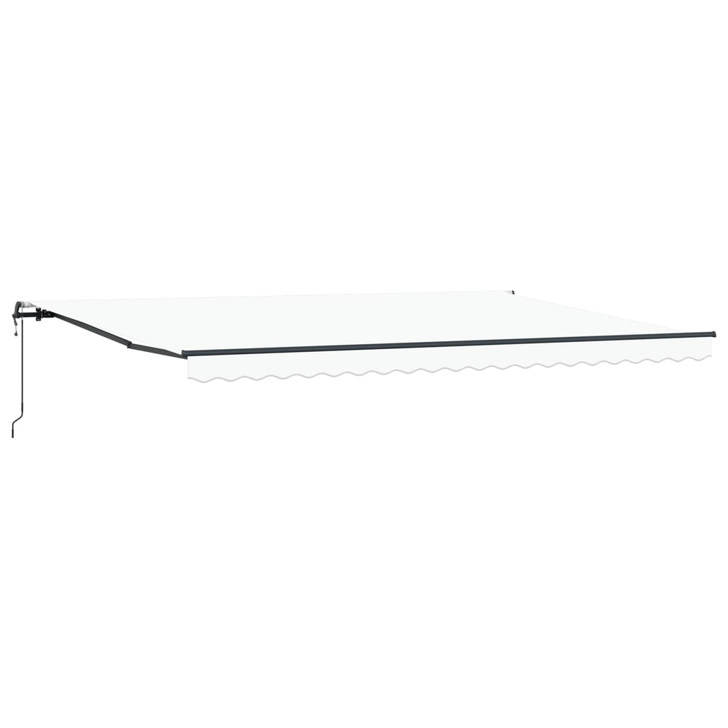 Ausziehbare Markise Weiß 500 x 350 cm Stoff und Aluminium