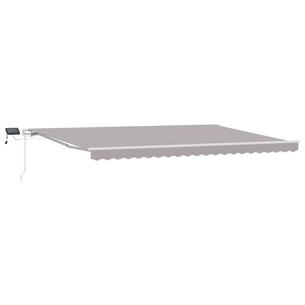 Ausziehbare Markise Hellgrau 500 x 350 cm Stoff und Aluminium