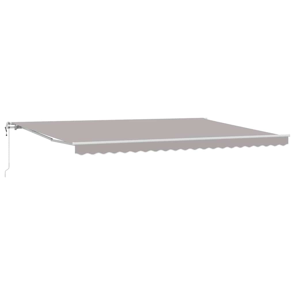 Ausziehbare Markise Hellgrau 500 x 350 cm Stoff und Aluminium