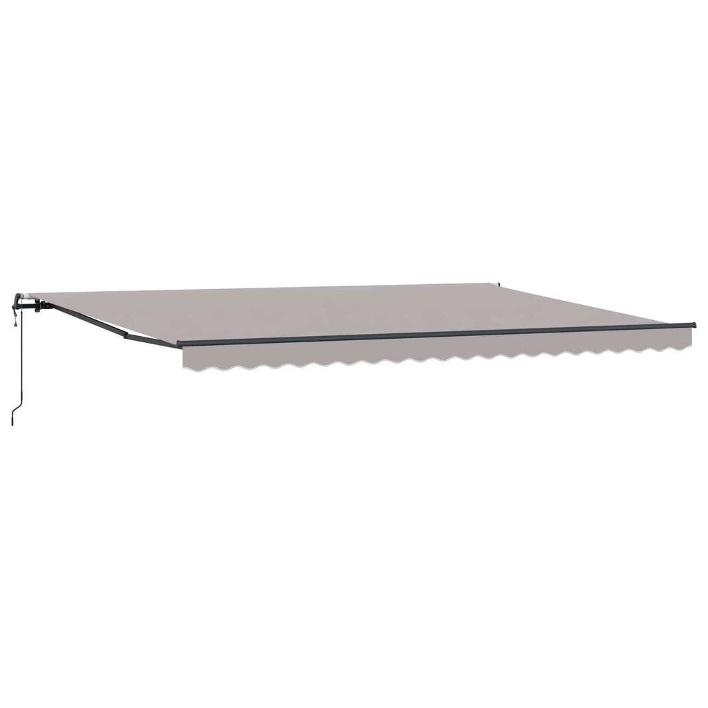 Ausziehbare Markise Hellgrau 500 x 350 cm Stoff und Aluminium