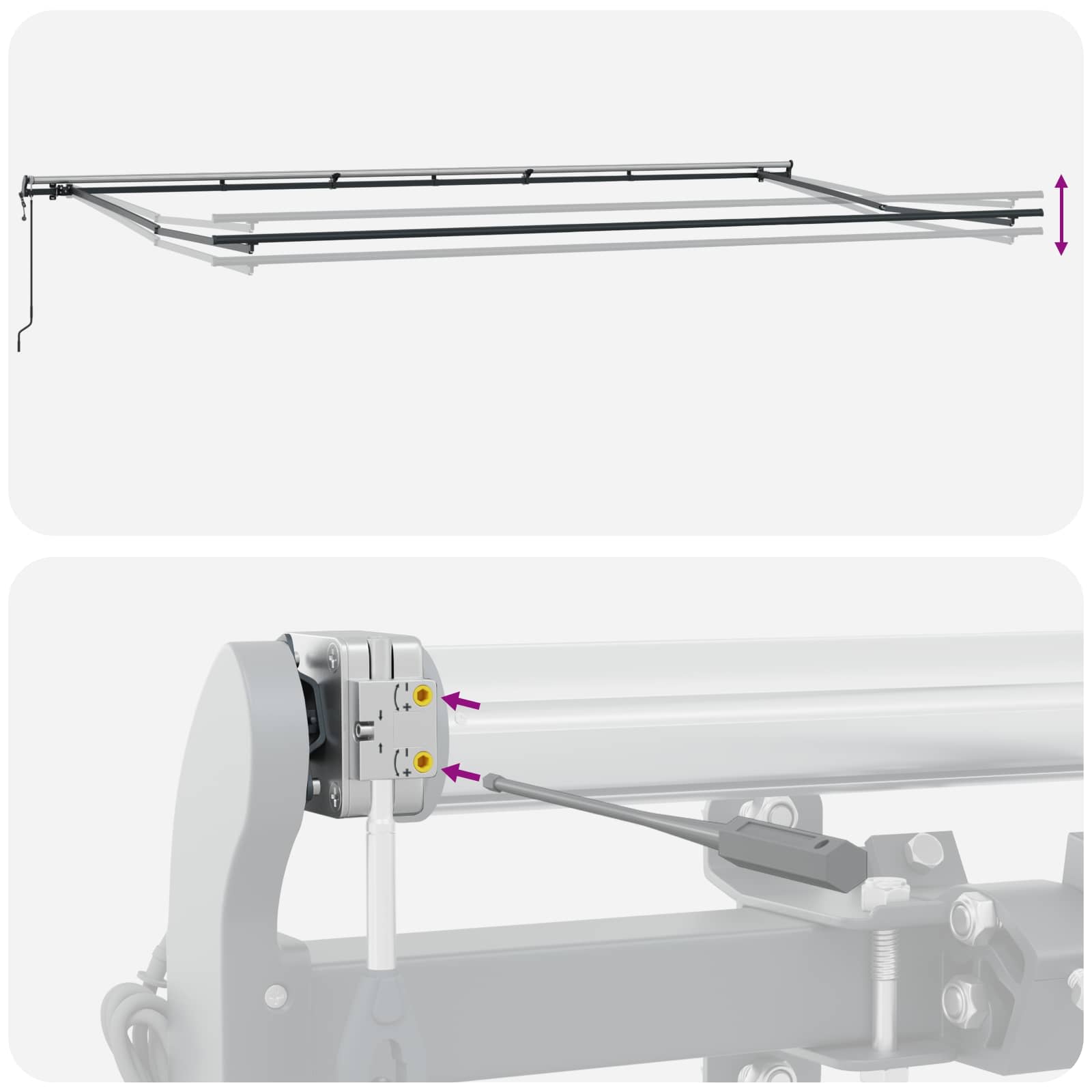 Ausziehbare Markise Mehrfarbig 600 x 300 cm Stoff und Aluminium